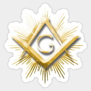 Freemasonry symbol - Square, compass ang G letter Sticker